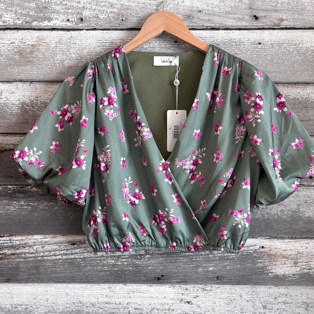 NWT Sadie & Sage crop blouse, size XS - Picture 4 of 4